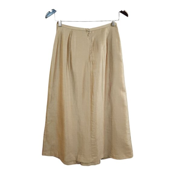 Lafayette 148 Pleated Silk Blend A-line Maxi Skirt in Gold Fall Luxury Women's 2 - Picture 4 of 6